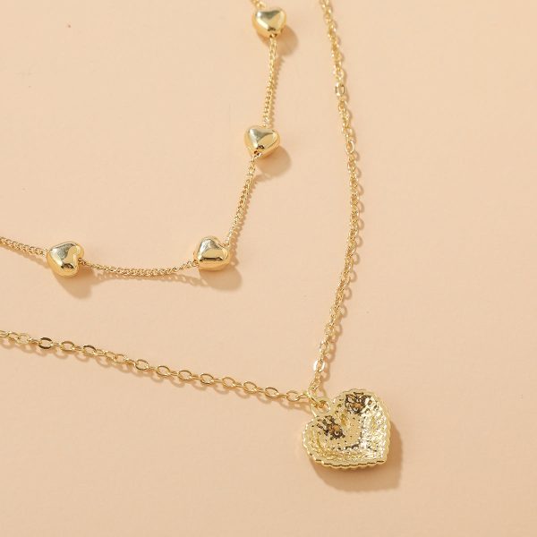 Cubic Zirconia & 18K Gold-Plated Heart Layered Necklace Hot on Sale