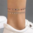 Cubic Zirconia & Silver-Plated Drop Station Anklet Set Discount