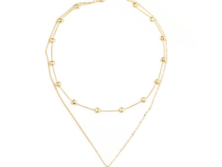 Cubic Zirconia & 18K Gold-Plated Heart Layered Necklace Hot on Sale